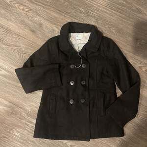 Old Navy Black Double Breasted Peacoat